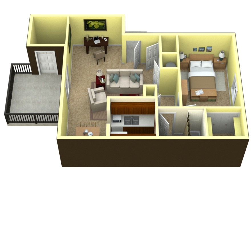 One Bedroom, One Bath, 700 Sq. Ft.